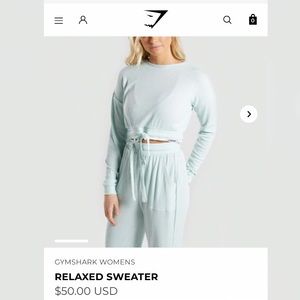 NWT Gymshark cropped relaxed sweater (mint green)